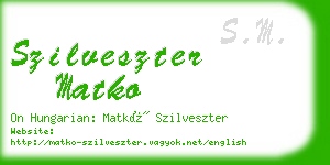 szilveszter matko business card